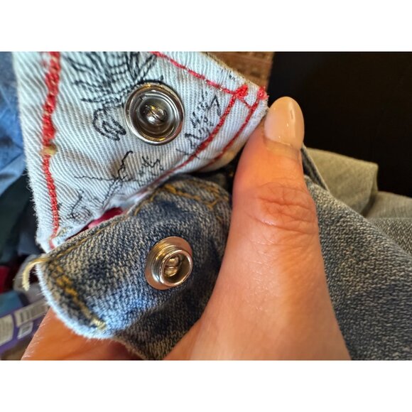 Levi's Shorts Boys 3T Blue Denim Cargo‎ Carpenter Jean Shorts Outdoor Gorpcore - Picture 9 of 12